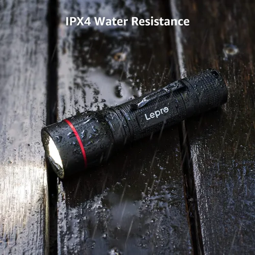 Miniatura 5 de Lepro Linterna LED con clip, linterna LE2050 de alto lúmenes, 5 modos de iluminación, zoomable, impermeable, linternas ligeras para emergencias