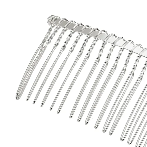 Miniatura 6 de VOCOSTE 2 accesorios antideslizantes para el cabello, metal, tono plateado, 3 pulgadas