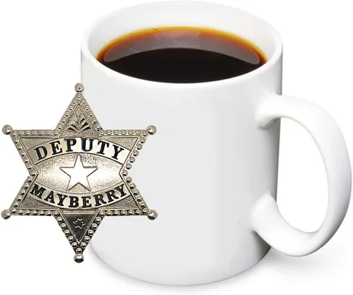 Miniatura 19 de Brotherhood Mayberry Mt Airy Sheriff Aunt Bea's Pickles Oregon Nueva Escocia Wally's Service Andy Griffith - Tazas de café de cerámica blanca de 11