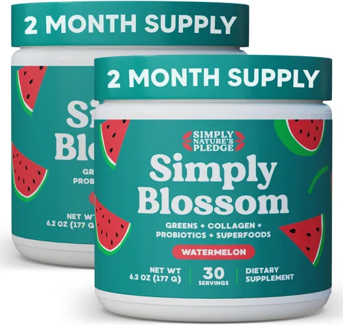 Miniatura 19 de Simply Blossom Nutrition Daily Greens & Superfood Powder + Colágeno + Probióticos para la salud digestiva de las mujeres y alivio de la hinchazón.
