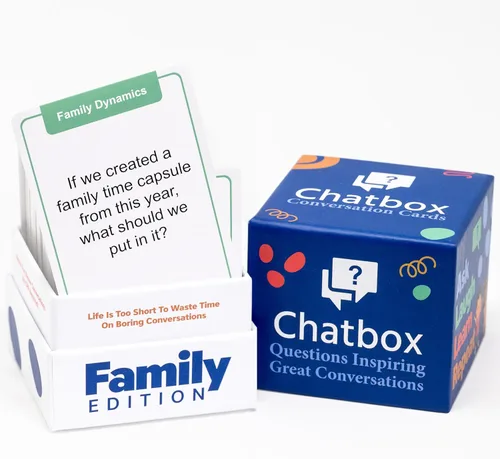 Chatbox 200 tarjetas de inicio de conversación, juegos familiares para niños y adultos, divertidos juegos de viaje, juego de cartas para fiesta,