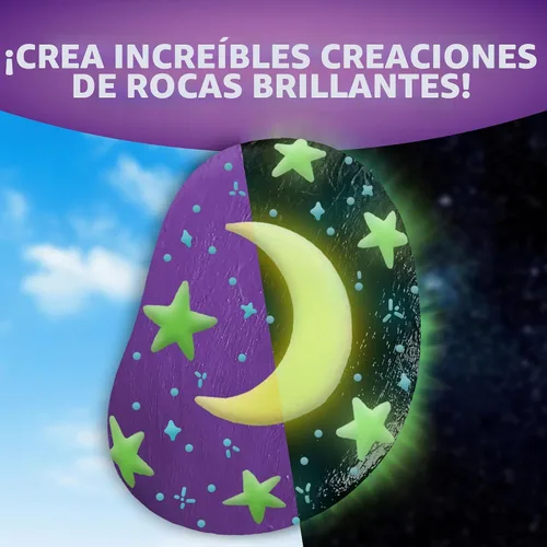 Miniatura 2 de NATIONAL GEOGRAPHIC - Kit de pintura de roca que brilla en la oscuridad, kit de arte y manualidades para niños, decora 15 rocas de río con 15