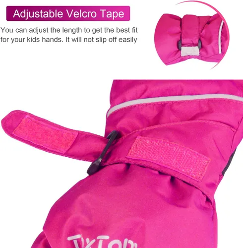 Miniatura 4 de ThxToms Guantes cálidos de invierno para niños, guantes de nieve impermeables para deportes al aire libre, guantes de esquí voluminosos para niños