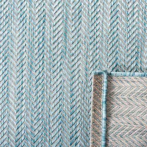Miniatura 64 de SAFAVIEH Alfombra Lavable para Exteriores Colección Courtyard - Pasillo de 2'3" x 6'7", Azul Marino y Gris, No Desprende Pelusa y Fácil Limpieza
