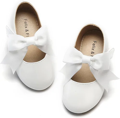 Felix & Flora Zapatos de vestir para niña de las flores, zapatos planos de ballet para niñas, para fiestas, escuela, boda