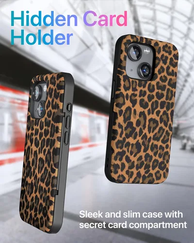 Miniatura 38 de TORU CX Slim - Funda tipo cartera para iPhone 15, funda protectora a prueba de golpes resistente con tarjetero oculto y ranura para tarjetas, espejo