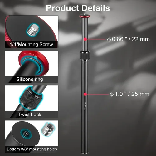 Miniatura 6 de MINIFOCUS Extensión de trípode de 2 secciones y trípode de cámara compacta