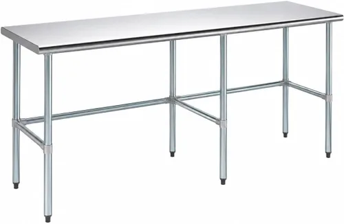 Miniatura 37 de AmGood Mesa de trabajo de acero inoxidable con base abierta, banco de trabajo de metal