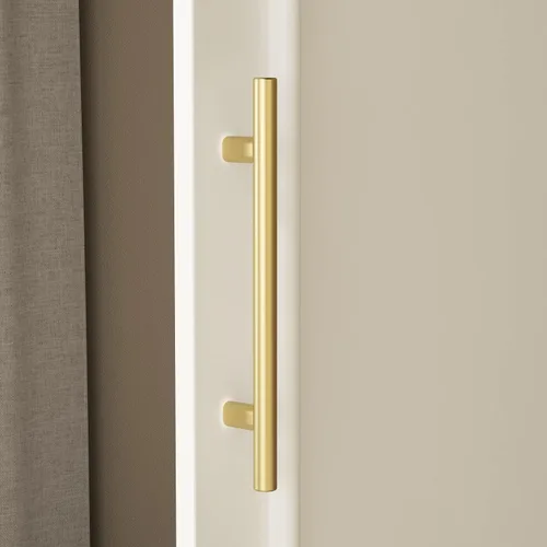 Miniatura 6 de ECACAD Armario delgado blanco con 2 puertas, estantes de 3 niveles y barra para colgar, armario de almacenamiento de madera para dormitorio