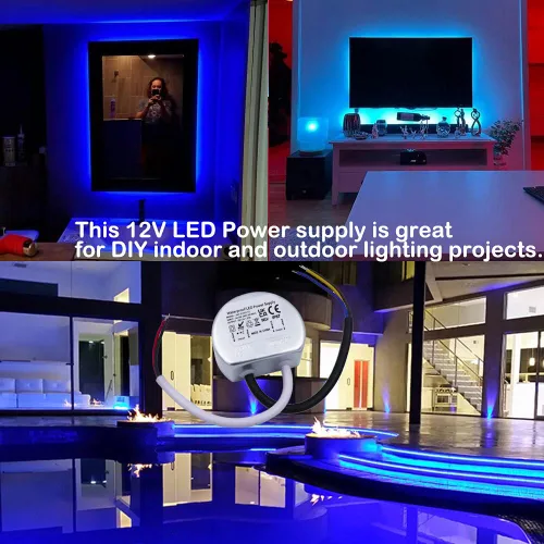 Miniatura 5 de Cheopha Transformadores de 120 V a 12 V Controlador LED compacto de 15 W, fuente de alimentación LED de 12 V IP67 impermeable para tira de luz LED