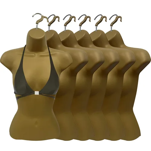 Miniatura 17 de Maniquí femenino con espalda hueca y cuerpo apilable con ganchos para colgar para exhibición de camisetas, encimera, ferias de manualidades, fotos