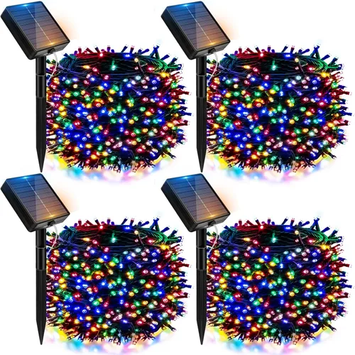 Miniatura 9 de btfarm Paquete de 2 luces solares de Navidad para exteriores, total de 78 pies, 240 luces LED solares en cadena para exteriores, impermeables, 8