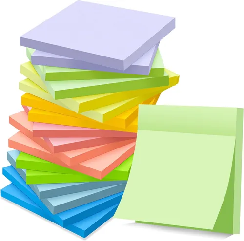 Miniatura 8 de (18 Blocs) Notas Adhesivas de 3x3 pulgadas, Blocs Autoadhesivos de Colores Brillantes, Reciclables, Fáciles de Pegar para Casa, Oficina, Cuaderno