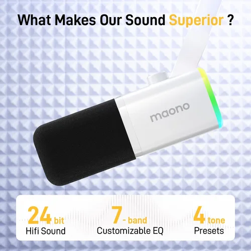 Miniatura 2 de MAONO Kit de micrófono XLR/USB para juegos: micrófono dinámico para PC para transmisión y podcast, soporte de software, botón de silencio, control