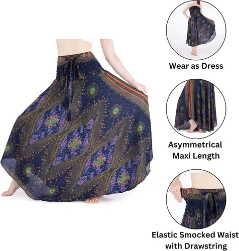 Miniatura 6 de Lannaclothesdesign - Falda larga para mujer de estilo bohemio, gitano, hippie, ropa de falda boho