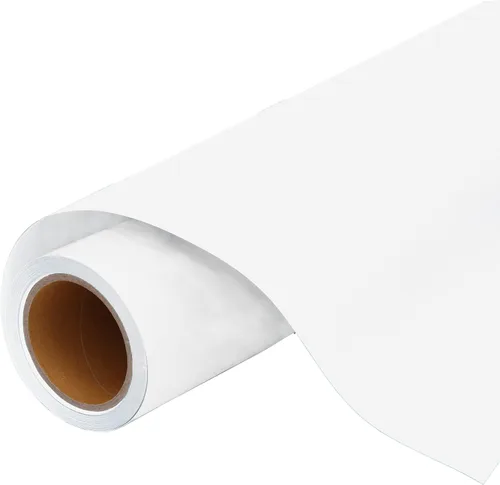 Threadart - Rollo de película de vinilo de transferencia de calor blanco de 3 yardas x 20 pulgadas de ancho, color sólido, compatible con cortadores