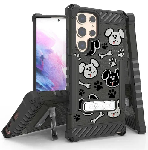 Tri-Shield - Funda para teléfono con función atril compatible con Samsung Galaxy S22 Ultra grado militar, resistente a prueba de caídas, alto