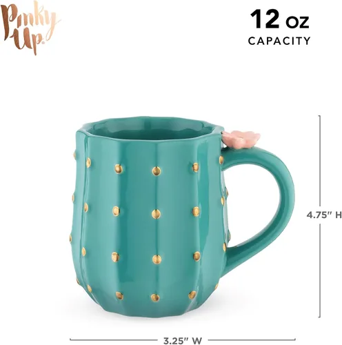 Miniatura 3 de Pinky Up Tazas de café de cerámica de cactus, tazas de té, taza de viaje, taza de latte, vasos para beber para chocolate, leche, cócteles, cócteles