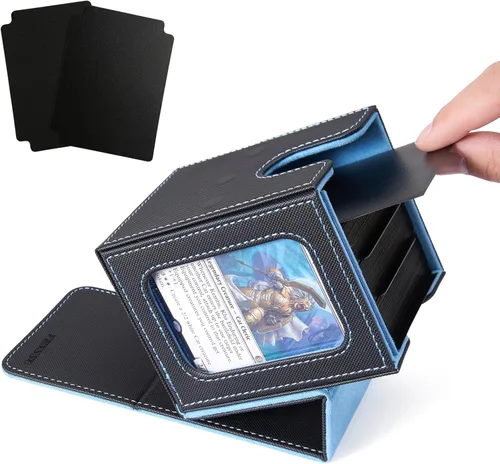 Miniatura 16 de Venssu MTG Caja de Mazos para Exhibición Commander, Caja de Mazos de Cartas que Cabe 100 Cartas con Doble Funda, Caja de Almacenamiento de Cartas