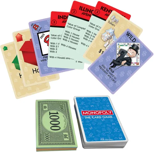 Miniatura 4 de Winning Moves Monopoly The Card Game Games USA, versión de juego de cartas estilo Rummy del juego más famoso del mundo para 2 a 4 jugadores, a