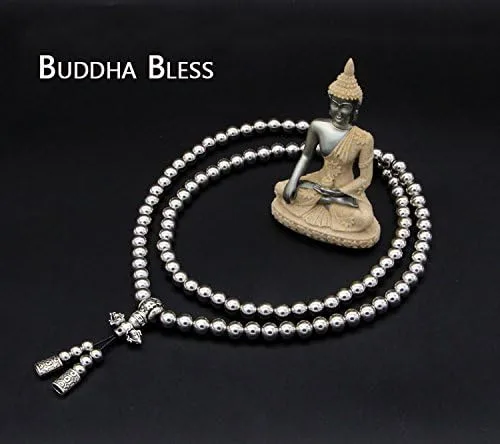 Miniatura 4 de 108 Destiny Nepal Prayer Full Metal Buddism Bead Mala Collar (acero inoxidable)