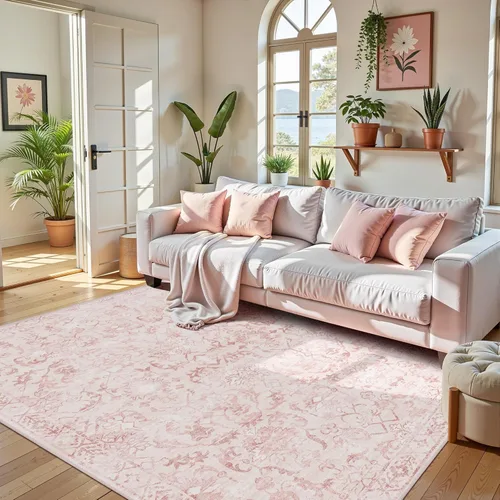 Miniatura 30 de Alfombra de área pequeña de 2 x 3 pulgadas, color beige, para entrada, baño, cocina, antideslizante, de pelo bajo, lavable, moderna alfombra bohemia
