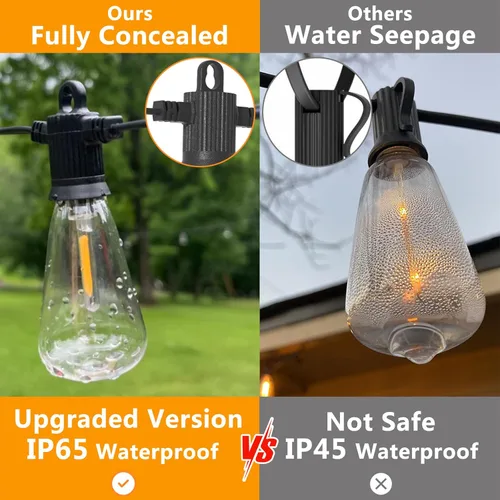 Miniatura 2 de ZOTOYI Luces de Cadena para Exteriores de 25 Pies, Luces de Patio Impermeables IP65 con 13 Bombillas LED ST38 Irrompibles, Luz Colgante Exterior