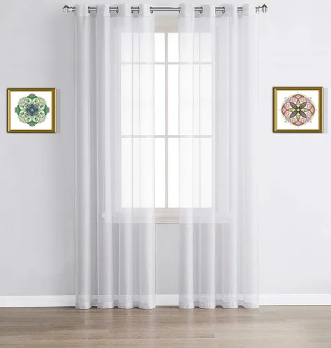 Miniatura 5 de Warm Home Designs Cortinas transparentes con ojales para habitación, cocina, habitación de los niños o sala de estar, 2 paneles con volados, de 54