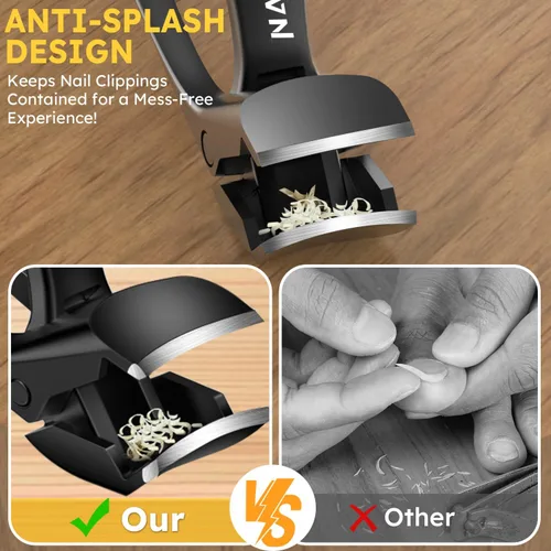Miniatura 6 de Cortaúñas de mango largo para personas mayores, cortaúñas para ancianos con cabeza angulada, cortaúñas de apertura ancha resistente para uñas