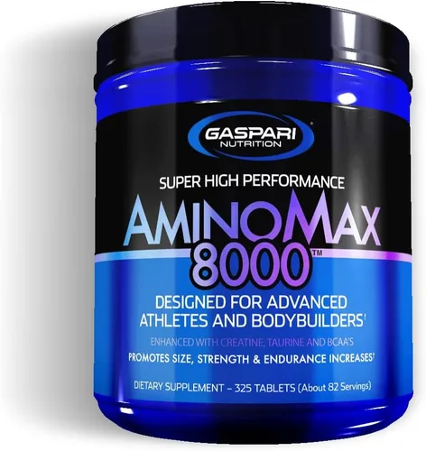 Miniatura 4 de Gaspari Nutrition AminoMax 8000, Aminoácidos Avanzados para Recuperación Muscular, Creatina, Leucina, Taurina y BCAA (325 Tabletas)
