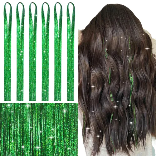 Miniatura 7 de Wennalife 12 piezas de extensiones de cabello azul con clip, extensiones de cabello con clip de colores para niños, pinzas de cabello arcoíris