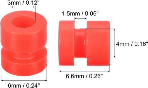 Miniatura 2 de MECCANIXITY Bolas de goma antivibración RC para control remoto F4 F7 controlador de vuelo M3x6.0.236 in bolas de absorción de impactos (rojo)