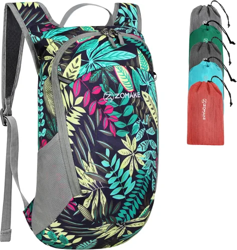 Miniatura 15 de ZOMAKE Mochila ultraligera plegable de 20L, mochilas plegables pequeñas resistentes al agua para senderismo, mochila de día colapsable para mujeres