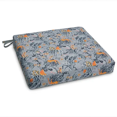 Classic Accessories Vera Bradley - Cojín de asiento de patio resistente al agua, 19 x 19 x 3 pulgadas, color gris y dorado, cojines de asiento de