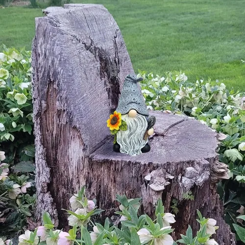 Miniatura 5 de Estatua de gnomos de jardín al aire libre para ocultar llaves, figura de gnomo para decorar el patio, caja de seguridad para llaves de repuesto