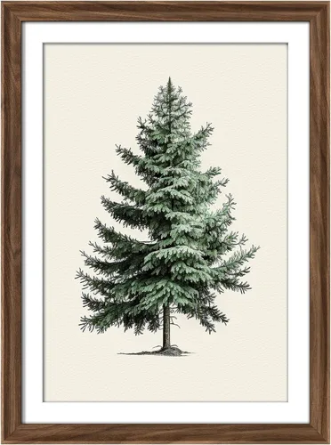 Miniatura 90 de MUDECOR Lienzo enmarcado prémium para pared, pinos nevados en bosque de invierno, ilustraciones modernas, arte contemporáneo, escénico, divertido