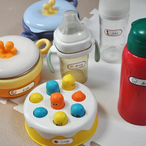 Miniatura 8 de 160 etiquetas para biberones para guardería, etiquetas impermeables para nombres de niños, autolaminables, autolaminables, para guardería, varios