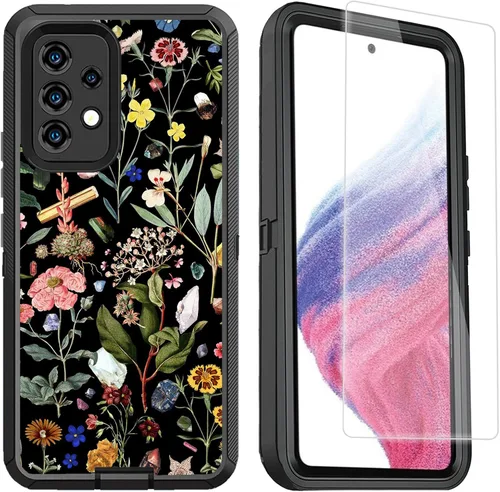 Miniatura 9 de Funda compatible con Samsung Galaxy A53 5G para mujeres y niñas, diseño de vaca, funda de lujo A53 5G con protector de pantalla, resistente a prueba