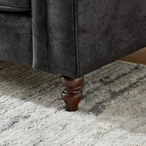 Miniatura 5 de Sofá de dos plazas con tapicería de cuero aireado y acolchado, sofá de brazo enrollado con 2 almohadas, decoración para sala de estar, apartamento