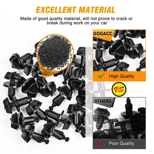 Miniatura 6 de GOOACC Clips de remache de nailon para guardabarros y protector de parachoques para GM, Ford y Chrysler 0.276 in, clips para carrocería
