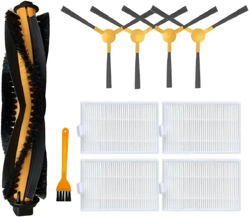 Cepillo lateral principal de repuesto, filtro Hepa, paño de trapo, compatible con Coredy FL022 Robot Aspirador Accesorios (juego A)