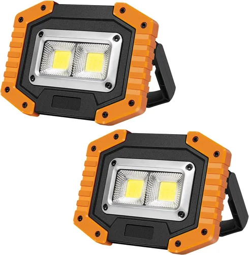 OTYTY Luz de Trabajo LED Recargable, 30W 1500LM Luces de Inundación Portátiles Alimentadas por Batería con Base Magnética, Batería de 4200mAh para