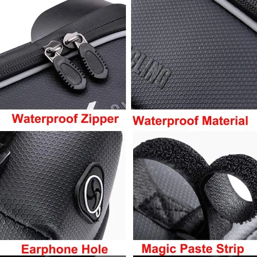 Miniatura 6 de Bolsa de marco de bicicleta, soporte para teléfono de bicicleta, bolsa impermeable para manillar de bicicleta, bolsa de tubo frontal superior