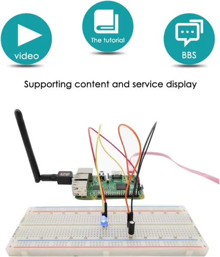 Miniatura 3 de Adeept Kit de inicio RFID para Raspberry Pi 4 3 Modelo B+ B, motor paso a paso, ADXL345, placa de extensión GPIO de 40 pines, tabla de pan sin