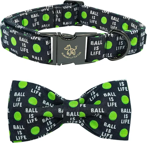 Miniatura 38 de Collar para perro Elegant Little Tail con moño, estampado de pepinillos, collar de moño lindo para perros pequeños eneldo