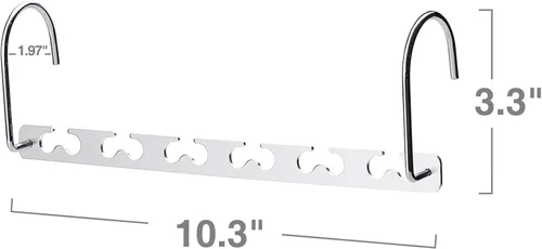 Miniatura 7 de HOUSE DAY Paquete de 4 perchas que ahorran espacio para ropa, organizador de perchas resistentes, capacidad de 30 libras, colgador mágico de metal