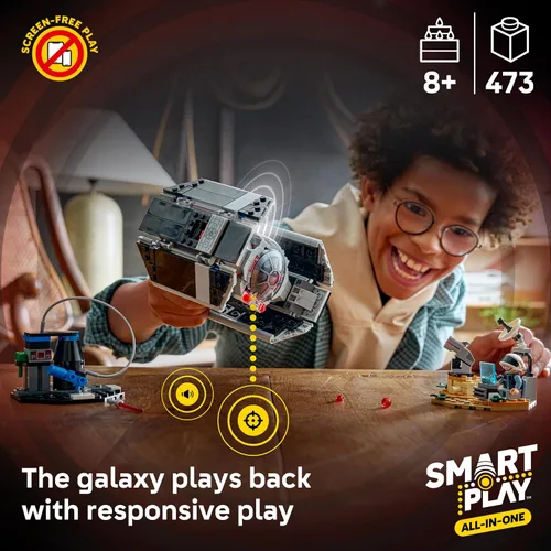 Miniatura 3 de LEGO Star Wars SMART Play: Darth Vader TIE Fighter - Juguete interactivo de construcción todo en uno - Reacciona a cómo te mueves y juegas con un