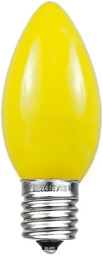 Miniatura 4 de Novelty Lights Paquete de 25 bombillas de repuesto de cerámica C9 para exteriores, color amarillo, base intermedia E17/C9, 7 W