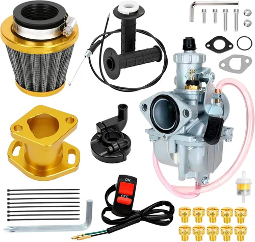 Miniatura 14 de FVRITO - Conjunto de carburador, acelerador y jets principales VM22 de 26 mm, para minimoto y Go Kart, piezas de rendimiento