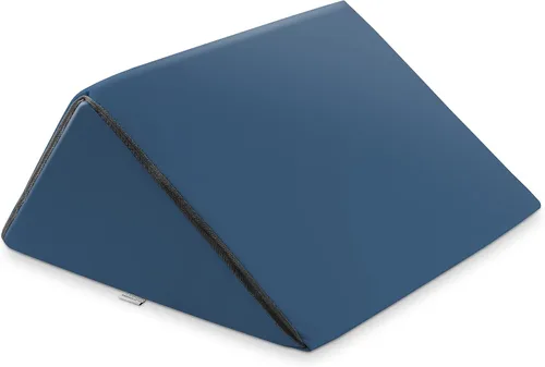 Saloniture Cojín de mesa de masaje triangular con cuña para debajo de la rodilla, extra grande, 19 x 12 x 20 x 15.5 pulgadas, color azul